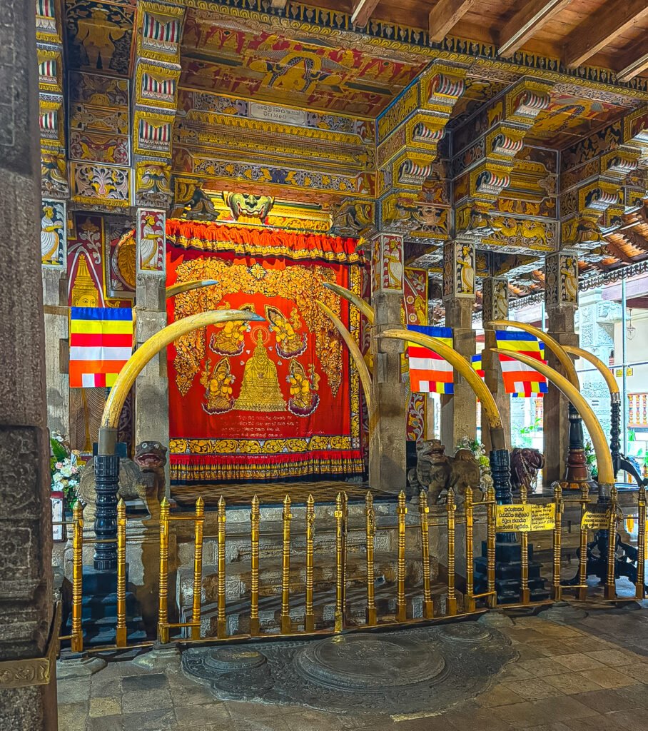 A photo showing the Shrine of the Sacred Tooth Relic within Sri Dalada Maligawa.